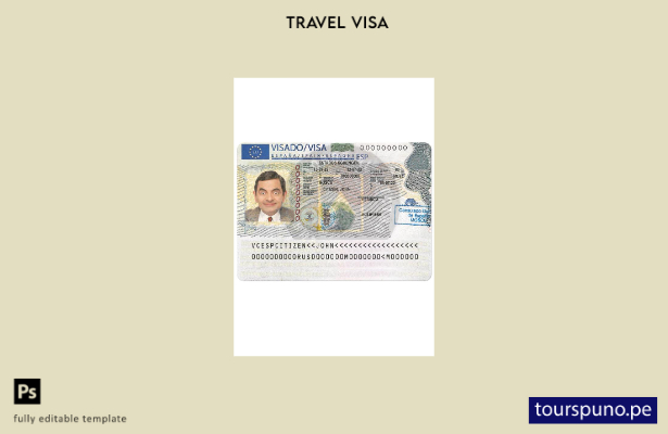 Plantilla de visa de viaje a España lista para imprimir
